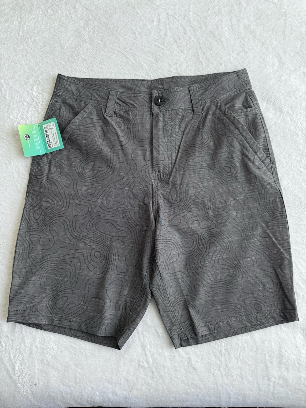 SeaDoo Men's Gray Patterned Casual Walk Shorts Small